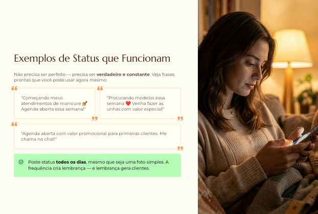 Exemplos de Status que vendem